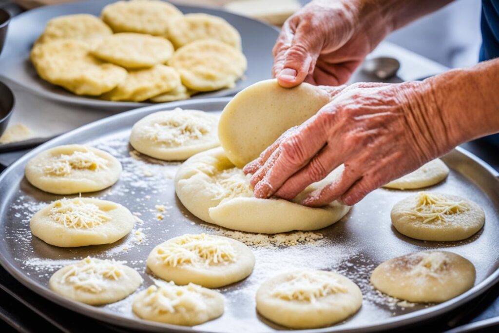 making pupusas