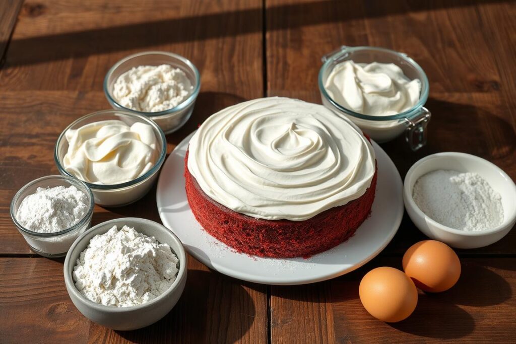 What is red velvet cheesecake made of?