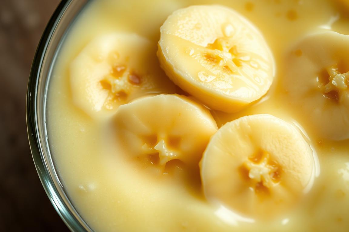 What keeps bananas from turning brown in banana pudding?