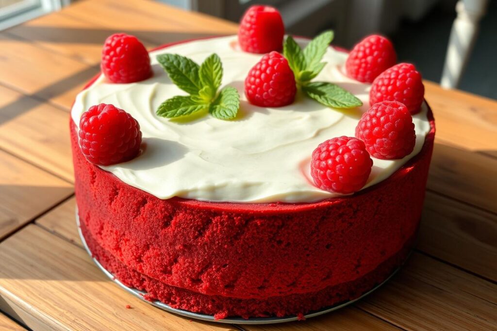 decorate red velvet cheesecake