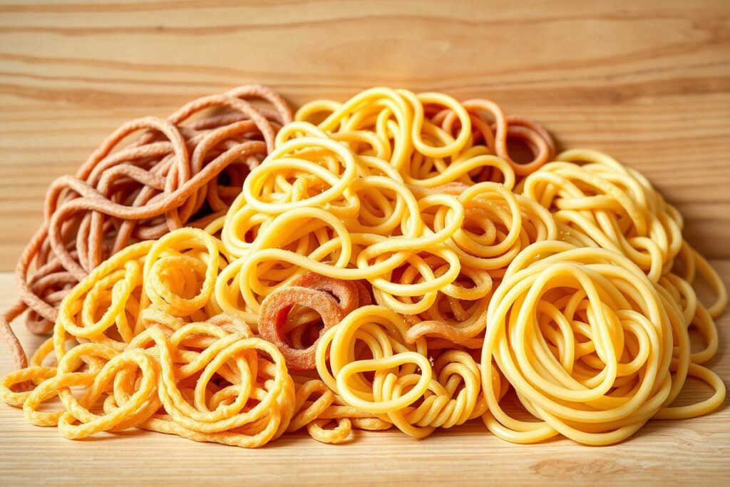 various types of spiral noodles